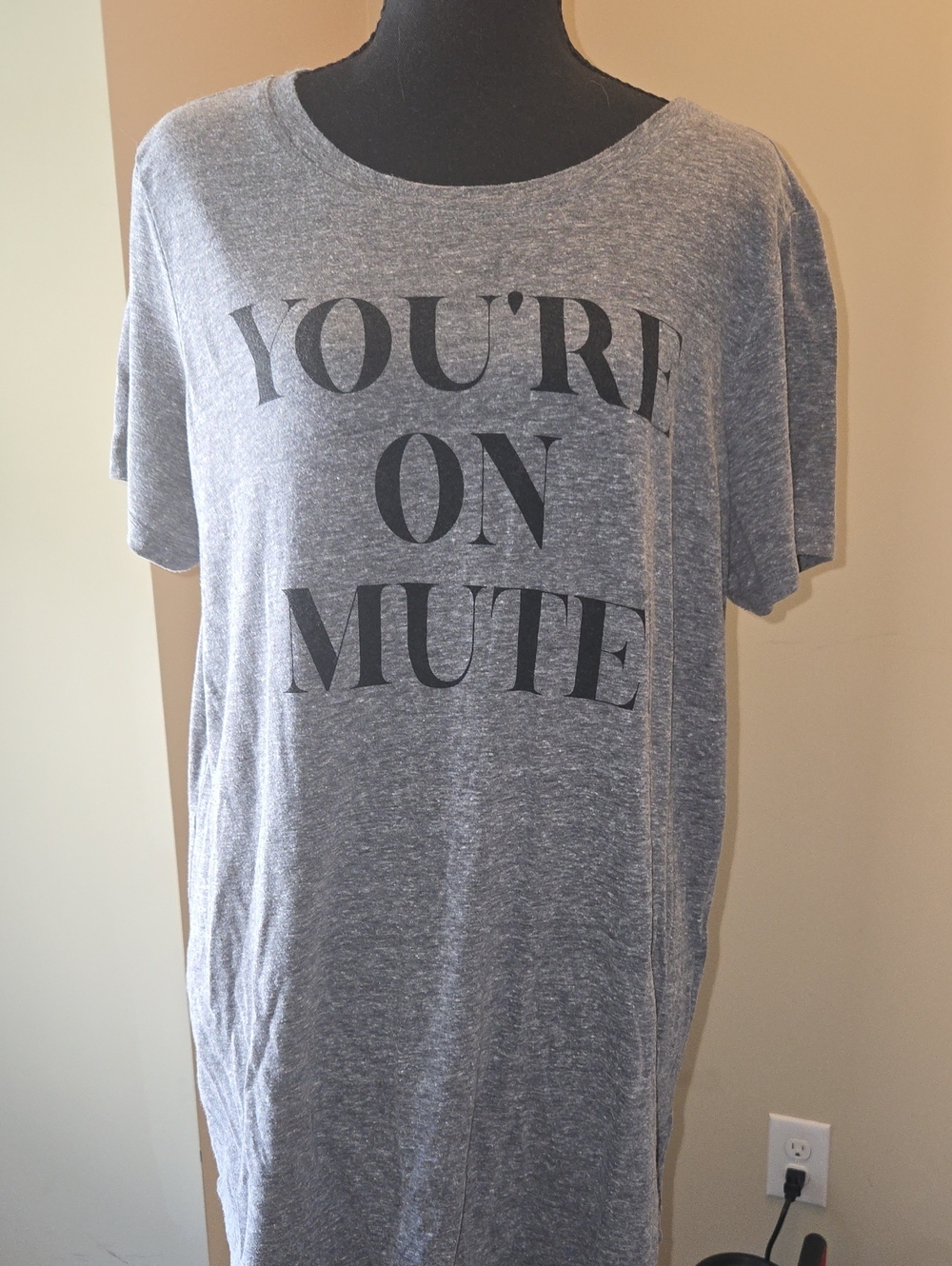 torrid Gray Graphic 'YOU'RE ON MUTE' Short Sleeve Tee